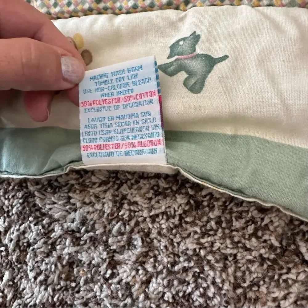Bedtime originals baby quilt crib blanket three bears giraffe bunny 90s pastel